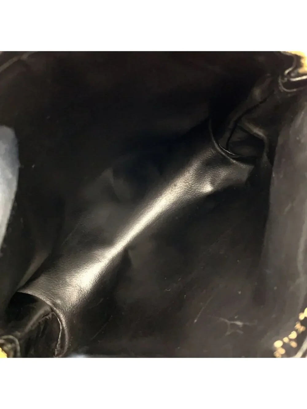 Celine Macadam Pattern Leather Dark Brown Black Pouch Gold - Picture 3 of 9